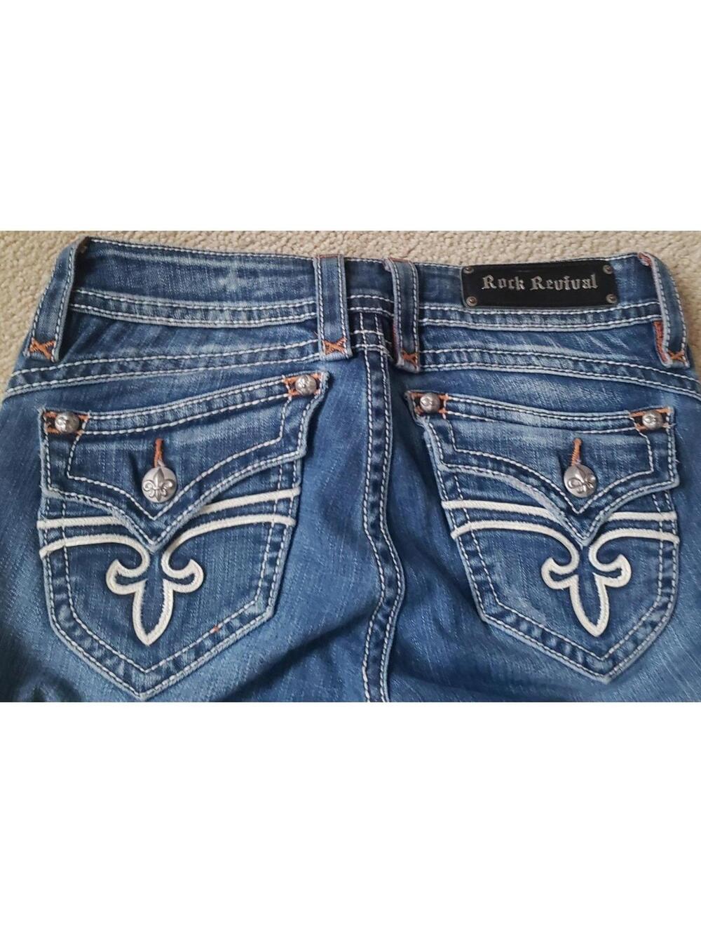 Rock Revival sz 28 women's crop capri blue jeans